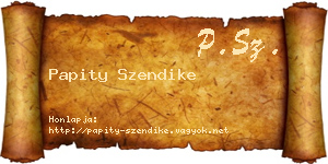 Papity Szendike névjegykártya